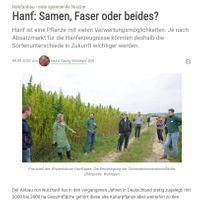 Das Wochenblatt für Landwirtschaft und Landleben berichtet von der 3. Witzenhäuser Hanftagung (3.9.2020)
